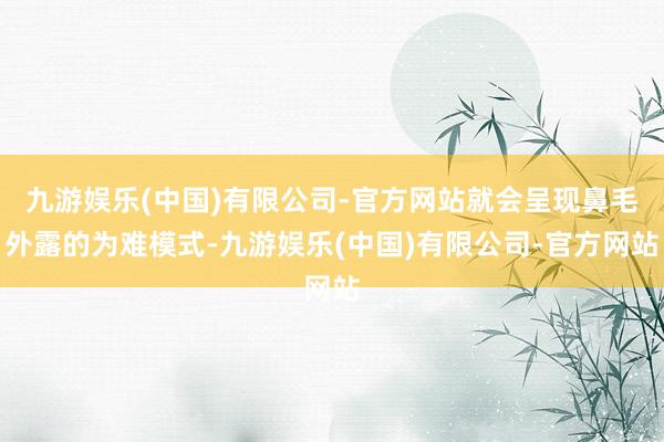 九游娱乐(中国)有限公司-官方网站就会呈现鼻毛外露的为难模式-九游娱乐(中国)有限公司-官方网站